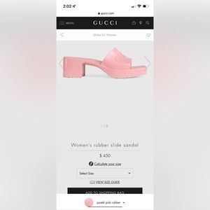 Gucci Pink Rubber Sandals